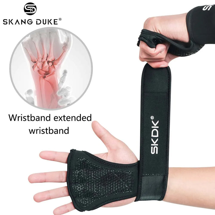 Anti-Slip Weightlifting Gloves - Wrist Support Grips for CrossFit &amp; Gym Training
