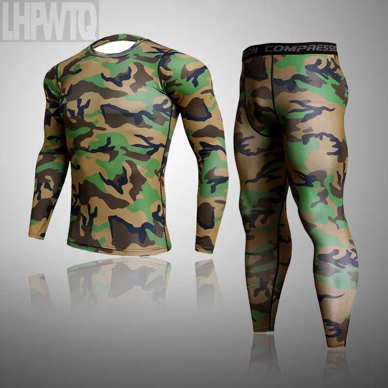 Men's Camouflage Thermal Base Layer Set