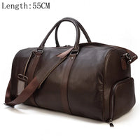 Genuine Leather Duffel Bag - Unisex Training Bag for Workout, Travel & Weekend Trips