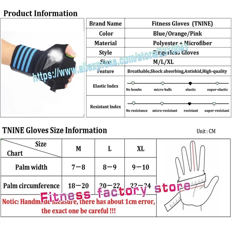 Wrist Support Training Gloves - Anti-Slip Gym Grips for Weightlifting