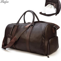 Genuine Leather Duffel Bag - Unisex Training Bag for Workout, Travel & Weekend Trips