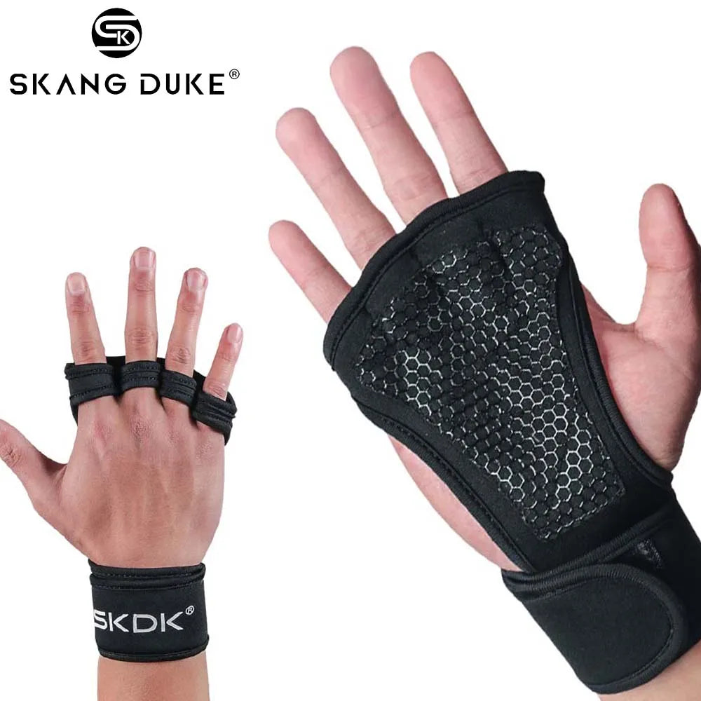 Anti-Slip Weightlifting Gloves - Wrist Support Grips for CrossFit &amp; Gym Training