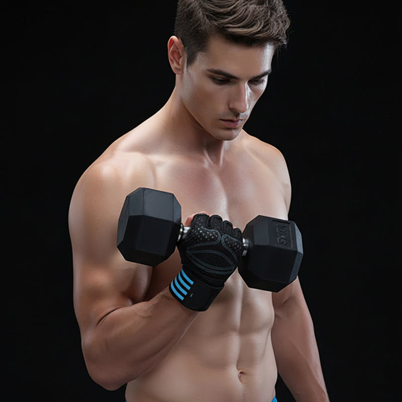 Wrist Support Training Gloves - Anti-Slip Gym Grips for Weightlifting