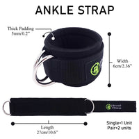 Padded Ankle Straps - Cable Machine Cuffs for Glute and Leg Workouts