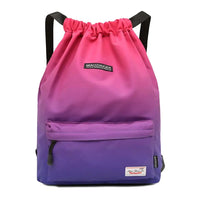 Waterproof Drawstring Gym Backpack - Women's Training Bag with Shoe Storage