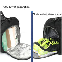 Wet-Dry Training Gym Bag - Large Multifunction Duffel with Shoe Storage