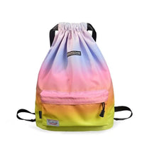 Waterproof Drawstring Gym Backpack - Women's Training Bag with Shoe Storage