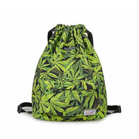 Waterproof Drawstring Gym Backpack - Women's Training Bag with Shoe Storage