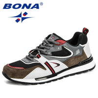 Men's Leather Sport Sneakers - Trend-Forward Running Shoes for Walking & Fitness