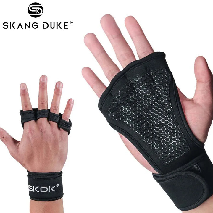Anti-Slip Weightlifting Gloves - Wrist Support Grips for CrossFit &amp; Gym Training