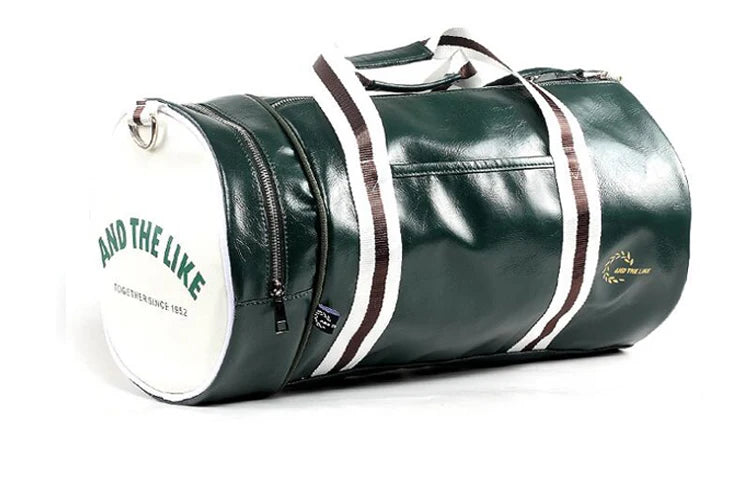 PU Leather Gym Travel Bag - Men's Classic Training Duffel with Shoe Pocket
