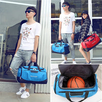 Waterproof Gym Duffel Bag - Large Travel Handbag with Shoe Pocket
