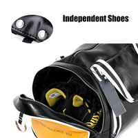 PU Leather Gym Travel Bag - Men's Classic Training Duffel with Shoe Pocket