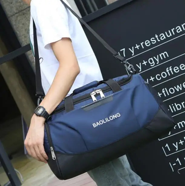 Waterproof Gym Duffel Bag - Large Travel Handbag with Shoe Pocket