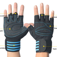 Wrist Support Training Gloves - Anti-Slip Gym Grips for Weightlifting