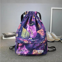Waterproof Drawstring Gym Backpack - Women's Training Bag with Shoe Storage