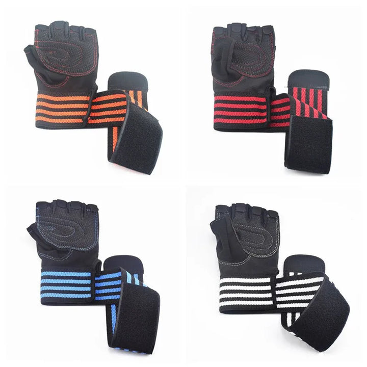 Wrist Support Training Gloves - Anti-Slip Gym Grips for Weightlifting