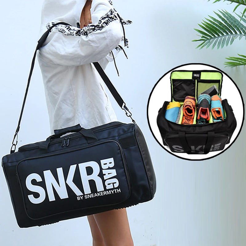 Multi-Compartment Sneaker Gym Bag - Waterproof Training Duffel with Shoe Organizer