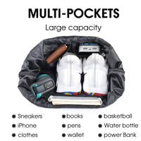Waterproof Drawstring Gym Backpack - Women's Training Bag with Shoe Storage