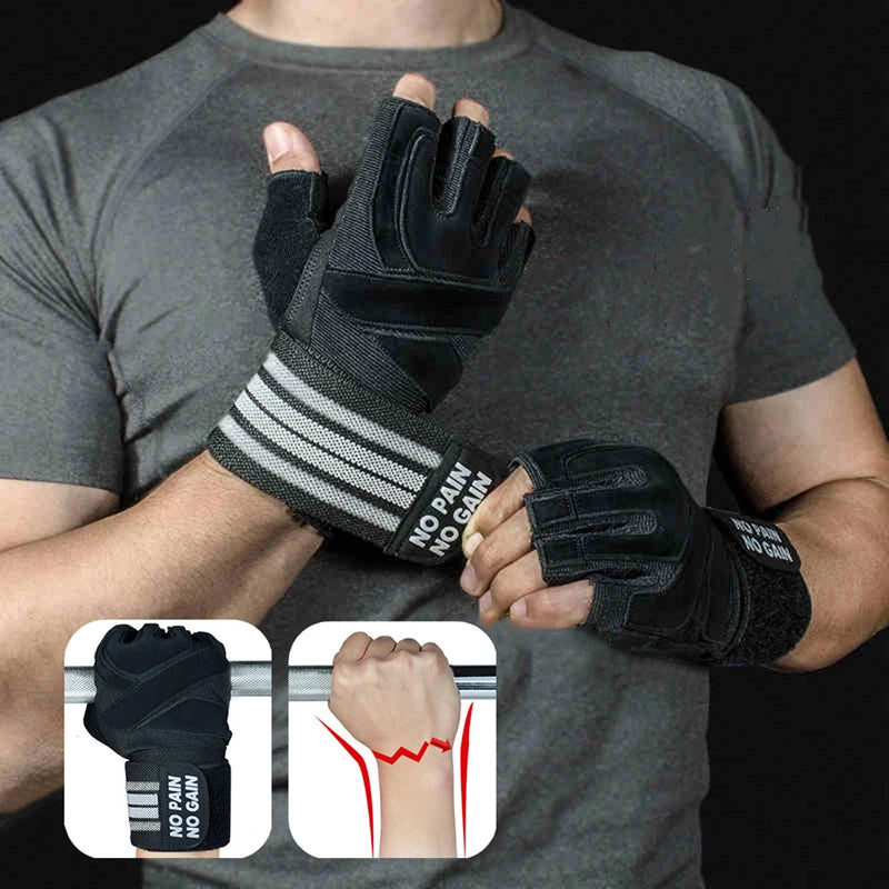 Wrist Support Training Gloves - Anti-Slip Gym Grips for Weightlifting