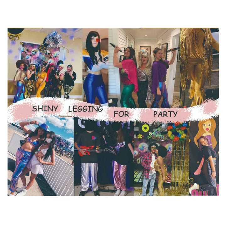 Metallic High-Waist Stretch Leggings