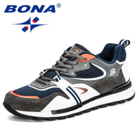 Men's Leather Sport Sneakers - Trend-Forward Running Shoes for Walking & Fitness