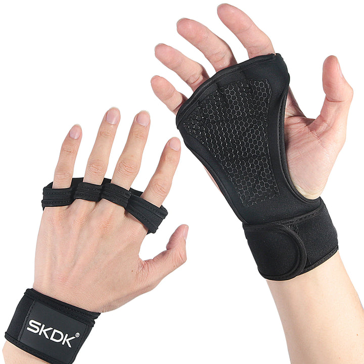 Anti-Slip Weightlifting Gloves - Wrist Support Grips for CrossFit &amp; Gym Training