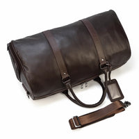 Genuine Leather Duffel Bag - Unisex Training Bag for Workout, Travel & Weekend Trips