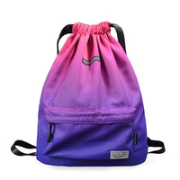 Waterproof Drawstring Gym Backpack - Women's Training Bag with Shoe Storage