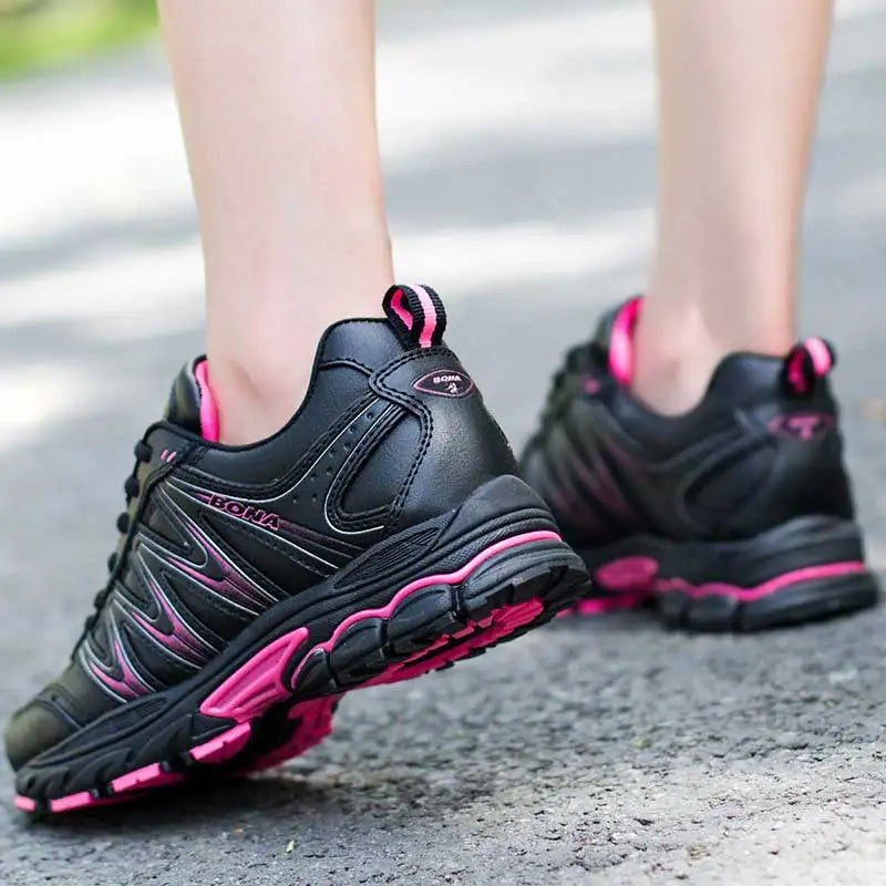 Women's Running Sneakers - Cushioned Lace-Up Shoes for Jogging & Walking