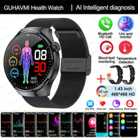 Advanced Health Smart Watch - ECG Bluetooth Tracker for Wellness & Daily Monitoring