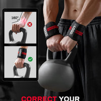 Extra-Strength Wrist Wraps - Lifting Support Straps for Gym & Power Training