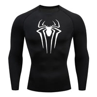 Men's Spider Print Long Sleeve Compression Shirt