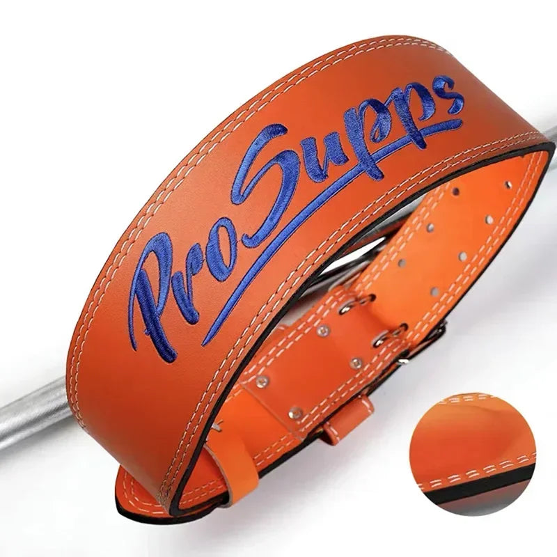 Leather Weightlifting Belt - Lumbar Support Strap for Squats &amp; Deadlifts