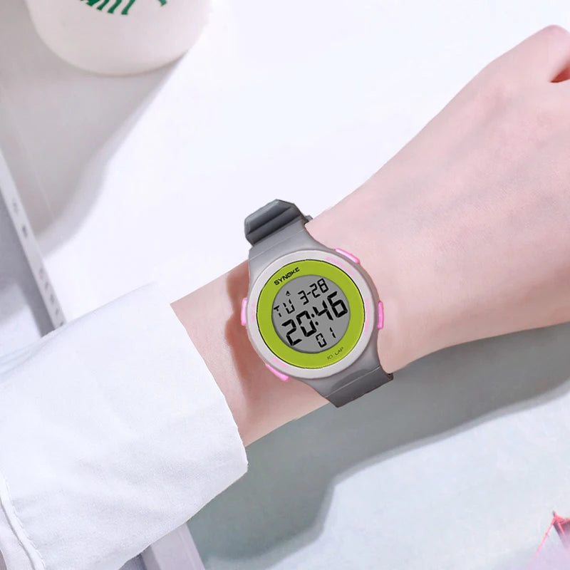 Slim Waterproof Digital Sport Watch - LED Swim Watch for Everyday Training