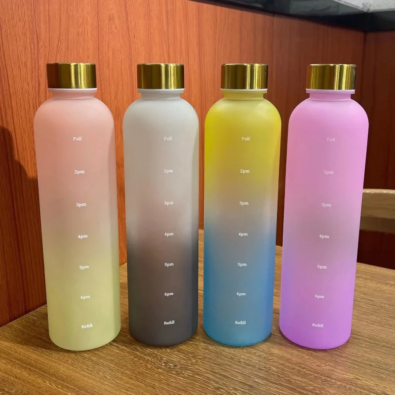 1L Motivational Water Bottle - BPA-Free Time Marker Flask for Fitness &amp; Travel