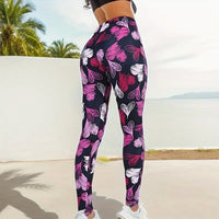 Heart Print Stretch Fitness Leggings