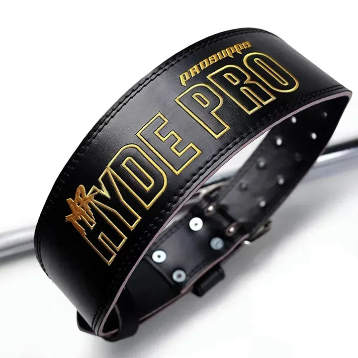 Leather Weightlifting Belt - Lumbar Support Strap for Squats &amp; Deadlifts