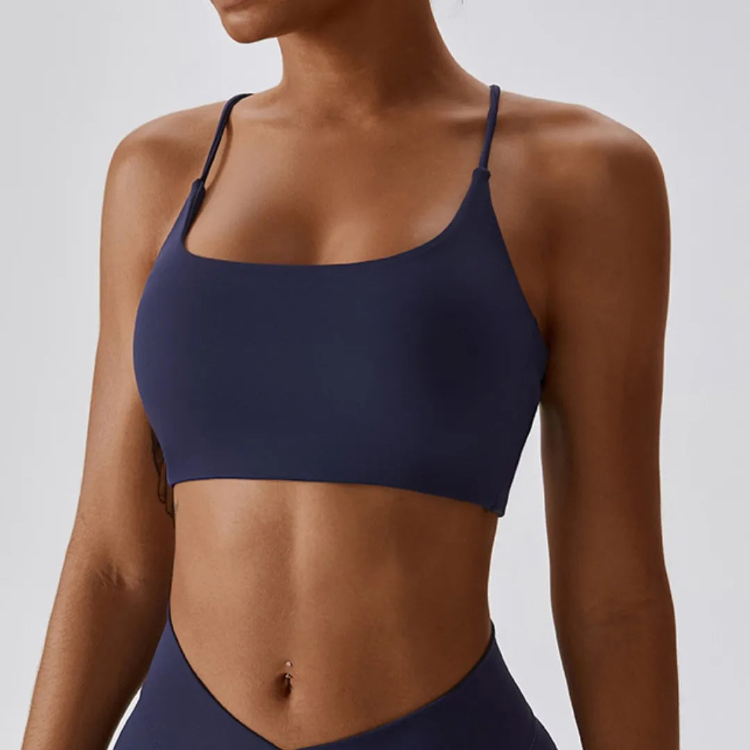 Cross-Back Strappy Sports Bra