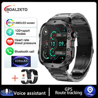 Military Outdoor Smart Watch - Men's 5ATM Fitness Tracker with Bluetooth Calling