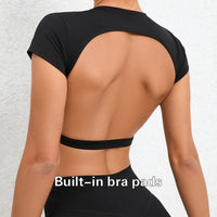Backless Breathable Workout Crop Top
