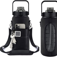 Half-Gallon Motivational Water Bottle - Leakproof Hydration Flask for Gym & Travel