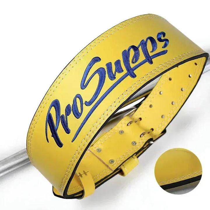 Leather Weightlifting Belt - Lumbar Support Strap for Squats &amp; Deadlifts