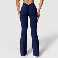 V-Back Flare Fitness Leggings - Women's High-Waist Pants for Gym & Casual Wear