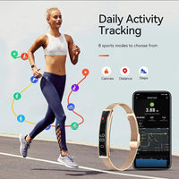 Waterproof Smart Bracelet - Women's Heart Rate Fitness Tracker for Daily Training