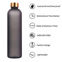 1L Motivational Water Bottle - BPA-Free Time Marker Flask for Fitness & Travel
