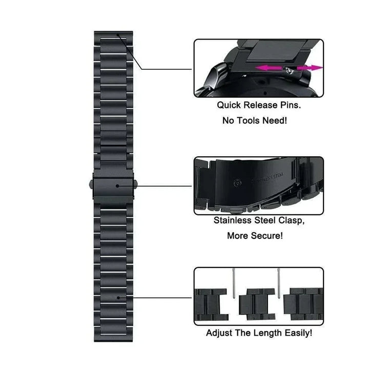 Stainless Steel Watch Band - Blackview W60 Replacement Strap for Smartwatch Wear