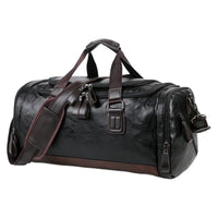 Genuine Leather Duffel Bag - Men's Training Bag for Workout, Travel & Weekend Trips