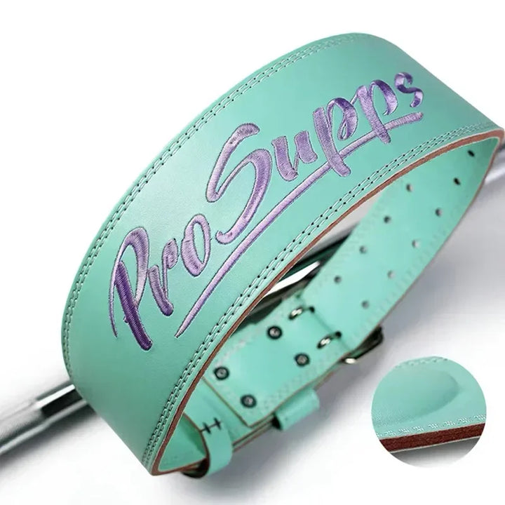 Leather Weightlifting Belt - Lumbar Support Strap for Squats &amp; Deadlifts