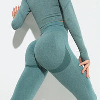 Seamless Push-Up Yoga Leggings - Women's High-Waist Gym Tights for Fitness